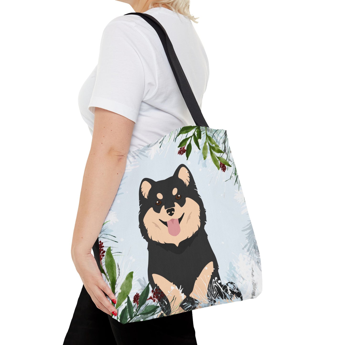 Finnish Lapphund Dog Christmas Holiday Tote Bag 16x16