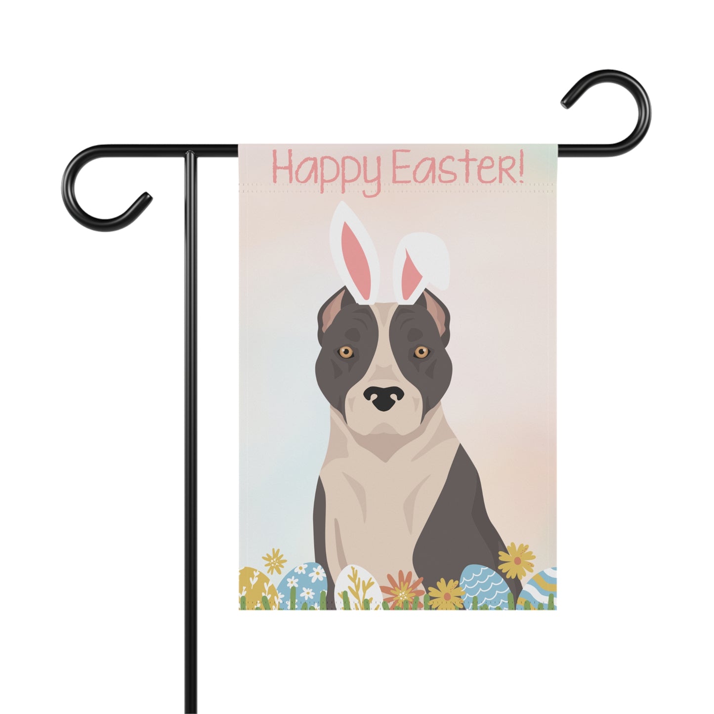 American Staffordshire Bull Terrier Dog Happy Easter Garden Flag
