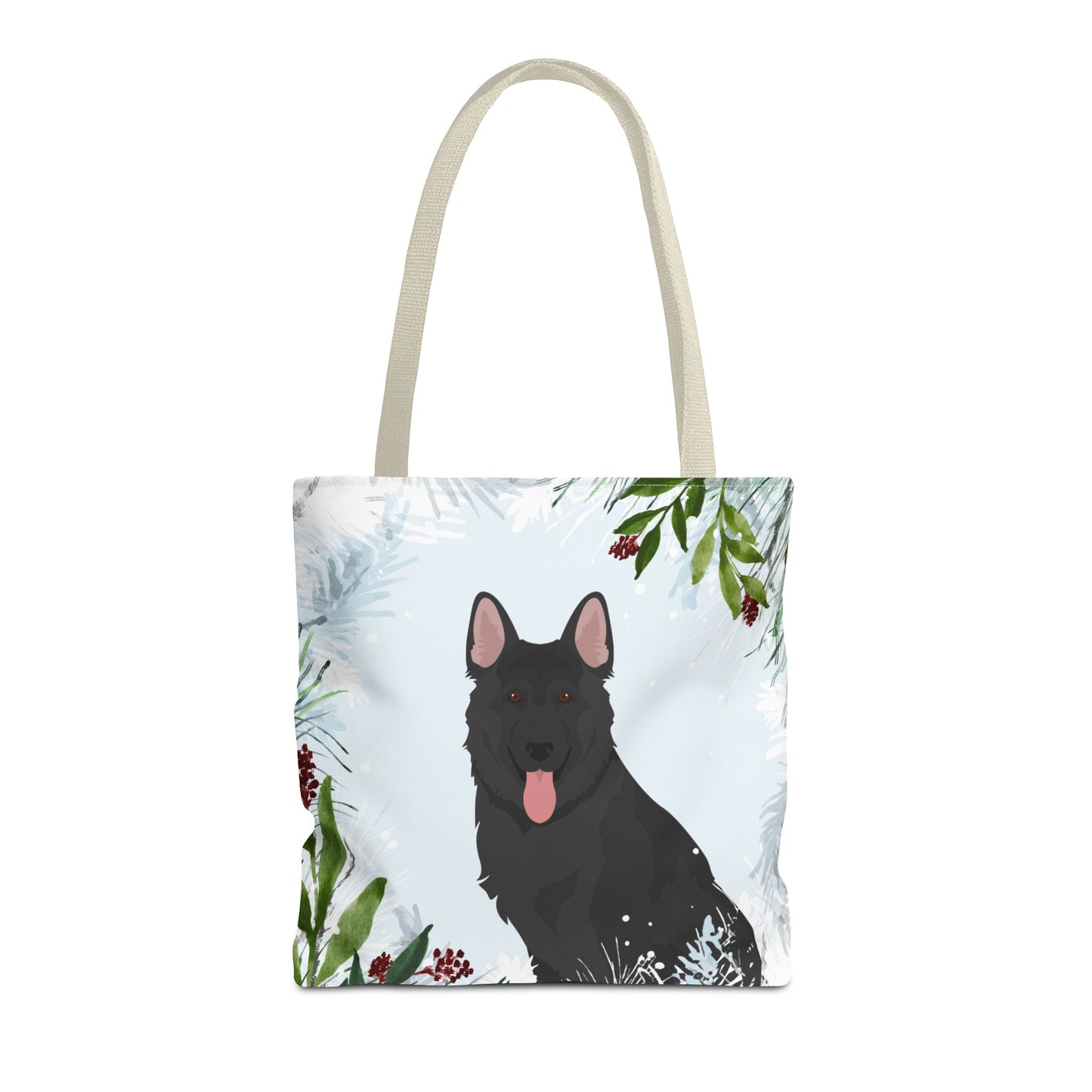German Shepherd Dog Christmas Holiday Tote Bag 16x16