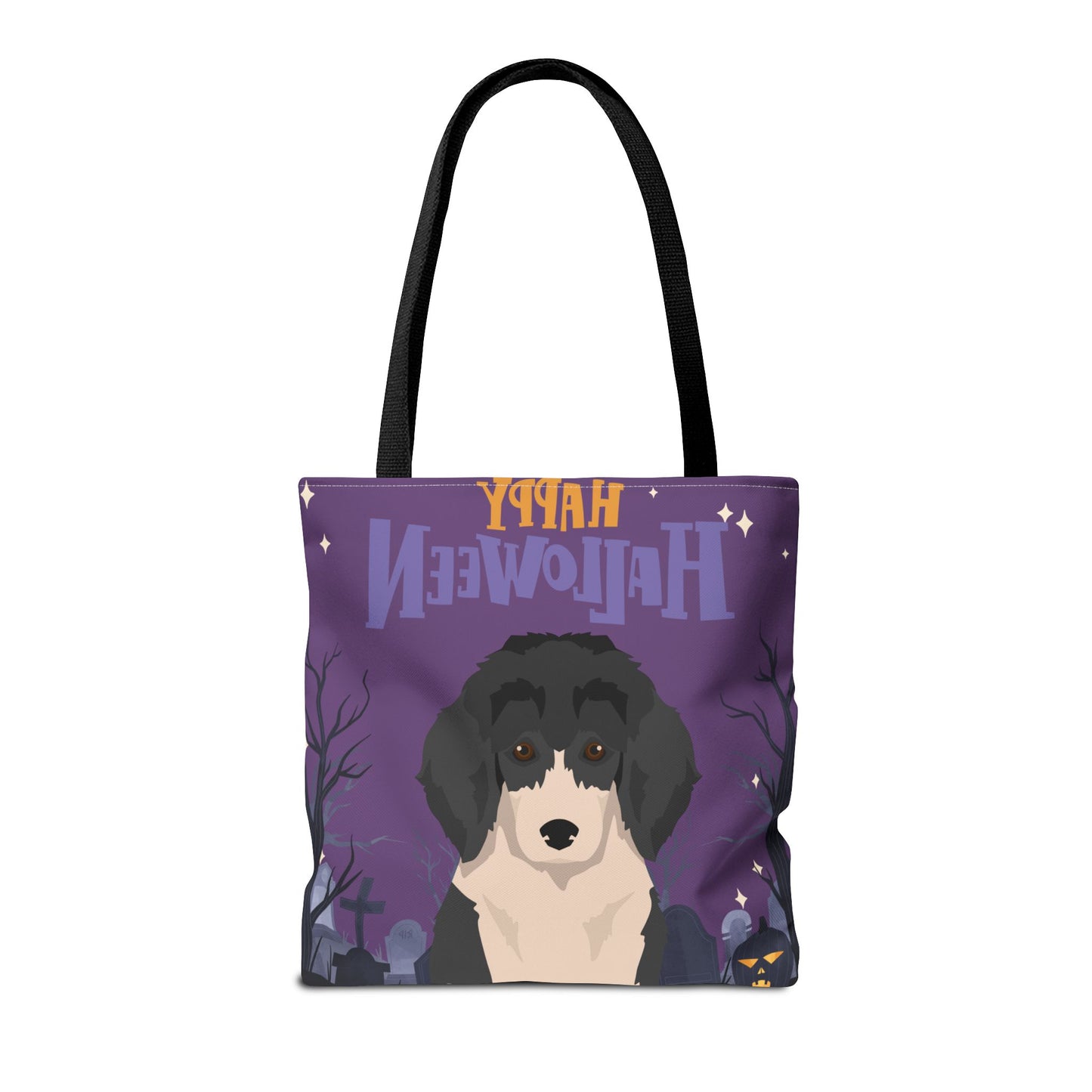 Poodle Dog Happy Halloween Tote Bag 16x16
