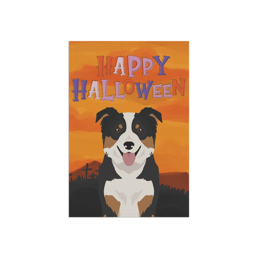 Border Collie Dog Halloween Garden Flag