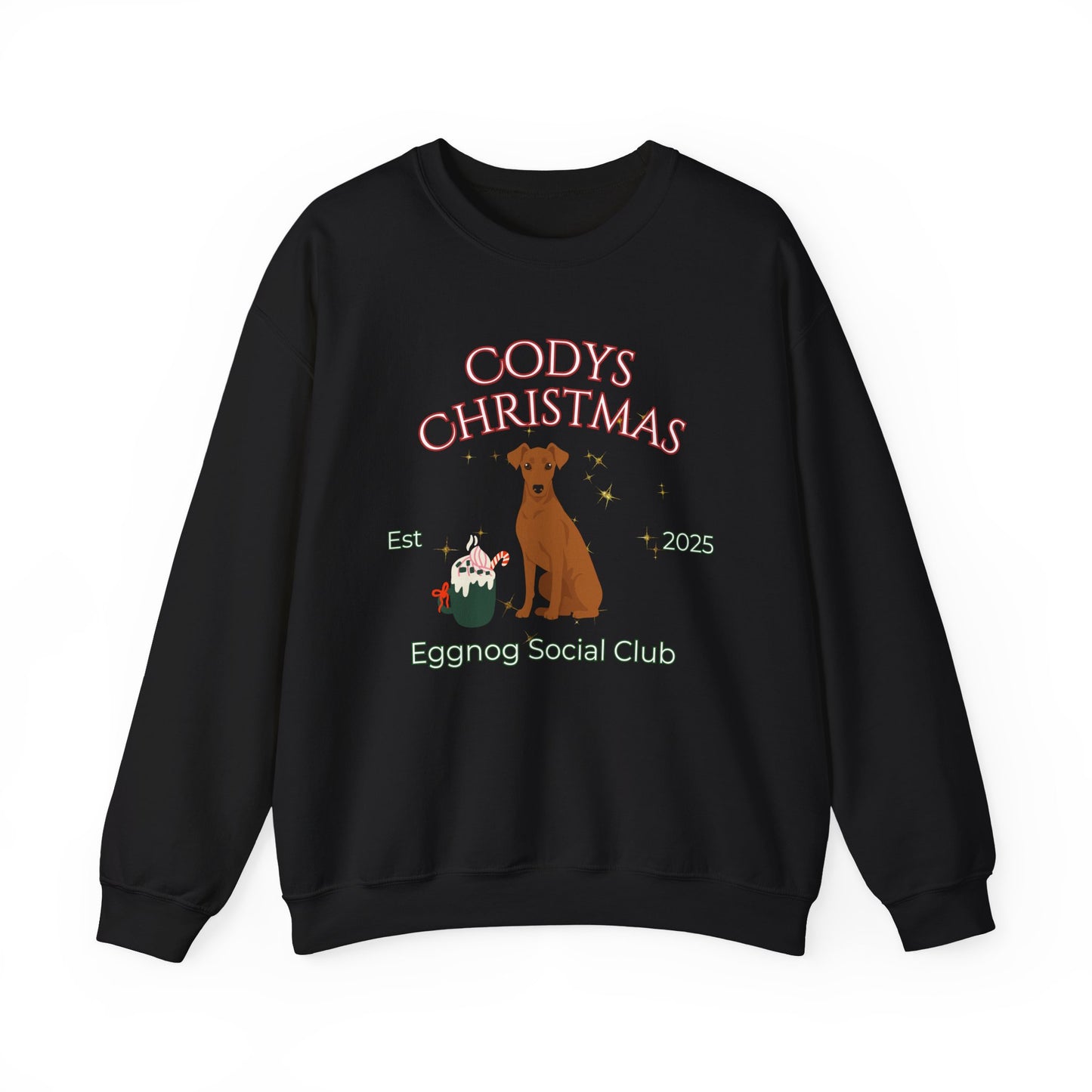 German Pinscher Dog Christmas Social Club Unisex Heavy Blend Crewneck Sweatshirt Custom Name