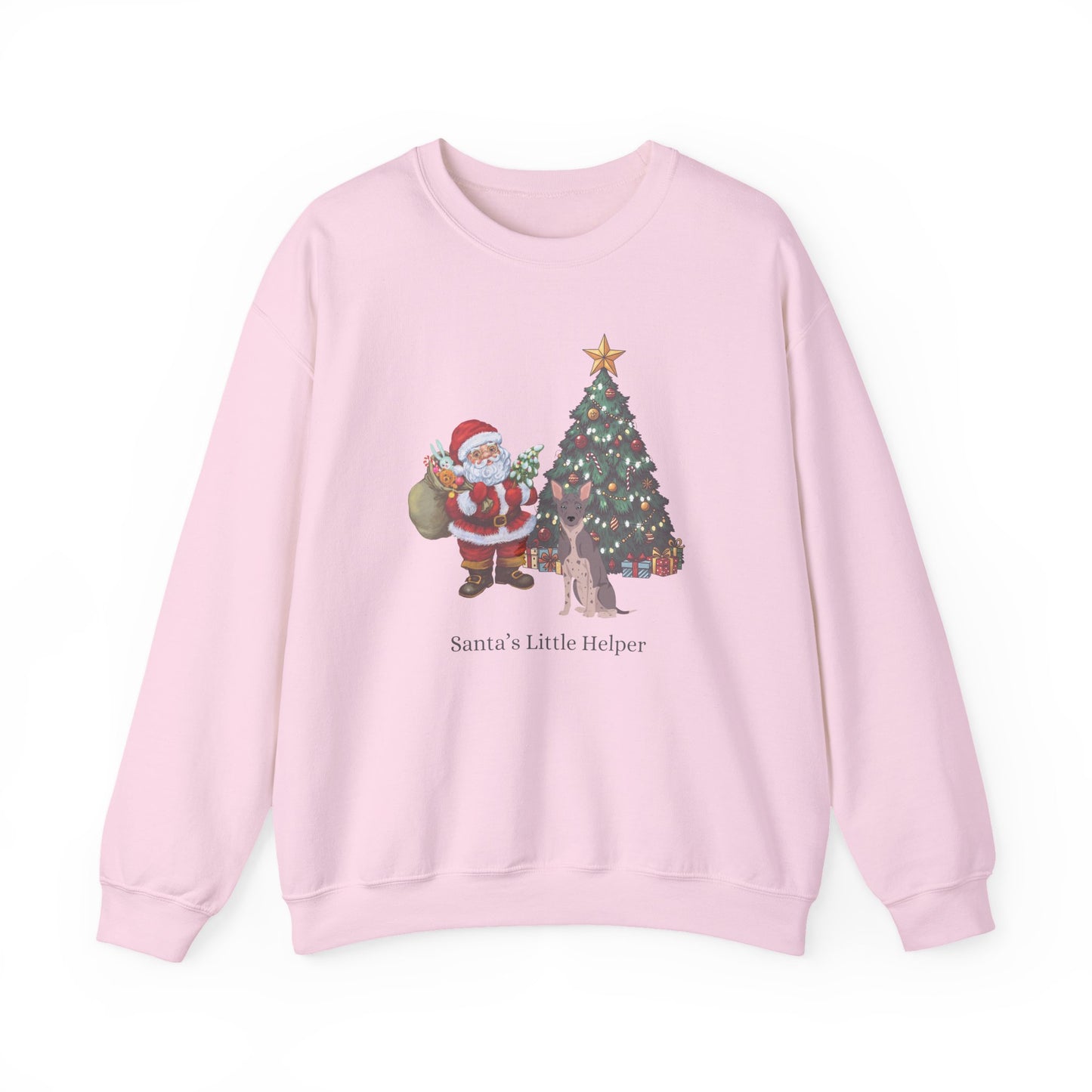 American Hairless Terrier Dog Santa's Little Helper Unisex Heavy Blend Crewneck Sweatshirt