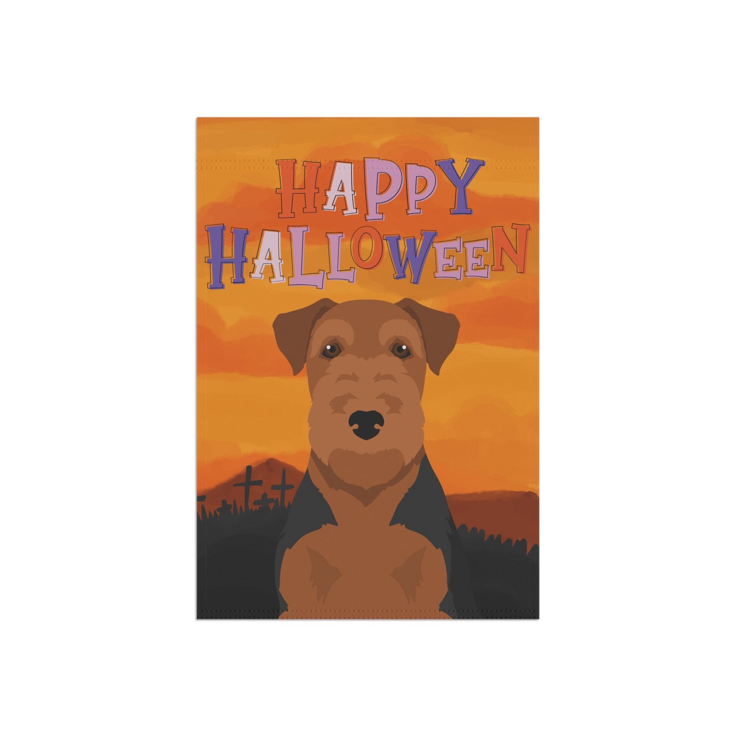 Welsh Terrier Dog Halloween Garden Flag