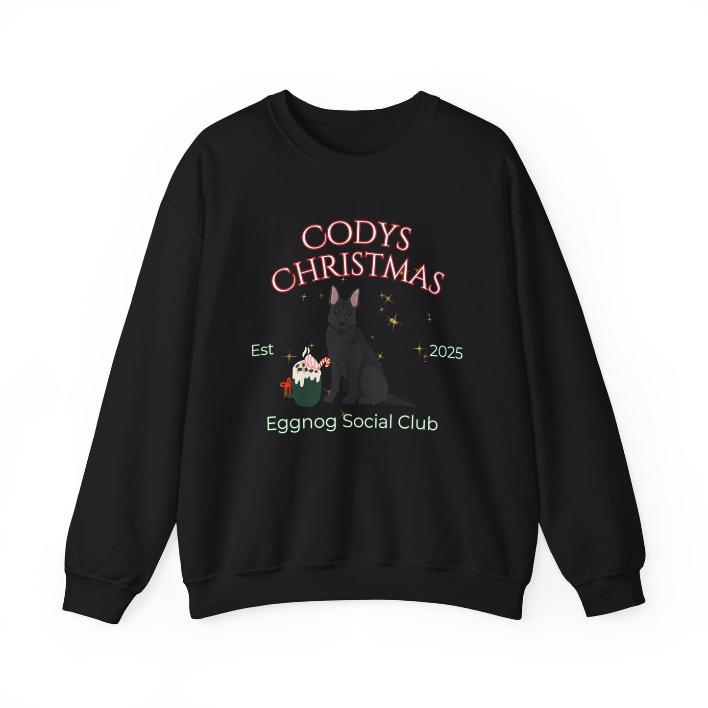 German Shepherd Dog Christmas Social Club Unisex Heavy Blend Crewneck Sweatshirt Custom Name