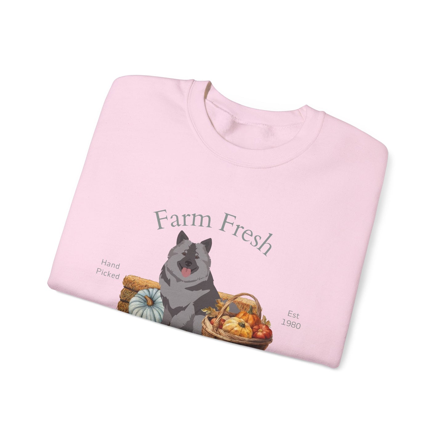 Keeshond Dog Fall Farm Fresh Unisex Heavy Blend Crewneck Sweatshirt