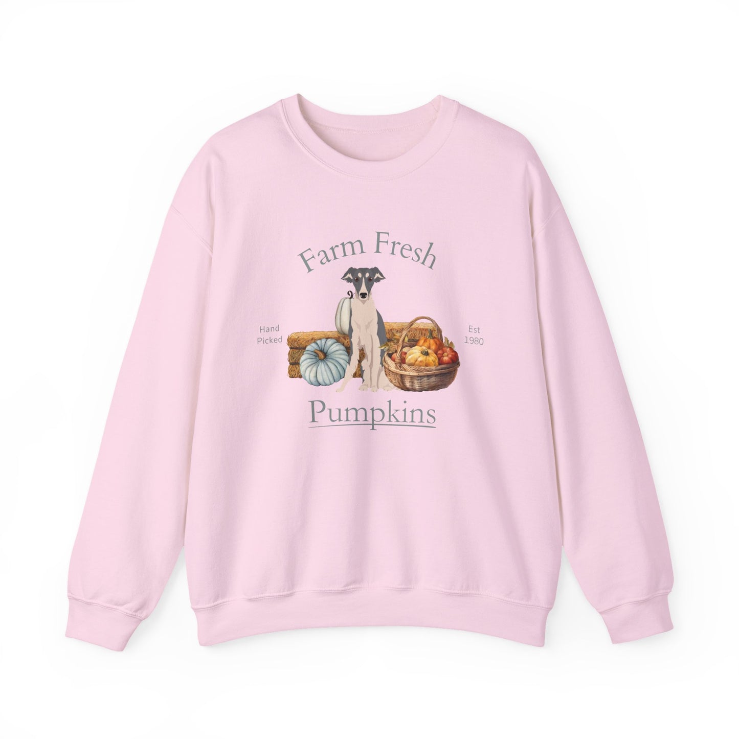 Silken Windhound Dog Fall Farm Fresh Unisex Heavy Blend Crewneck Sweatshirt