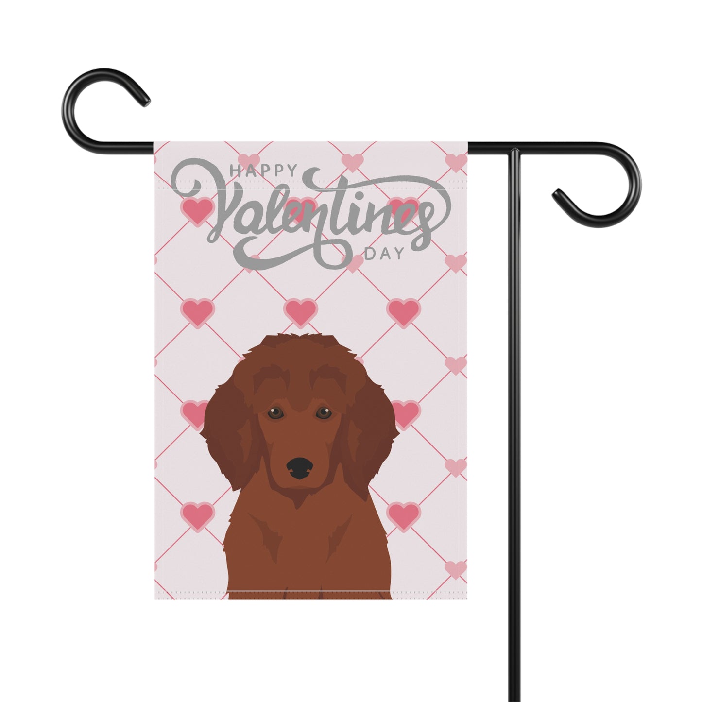 Poodle Dog Valentines Day Garden Flag