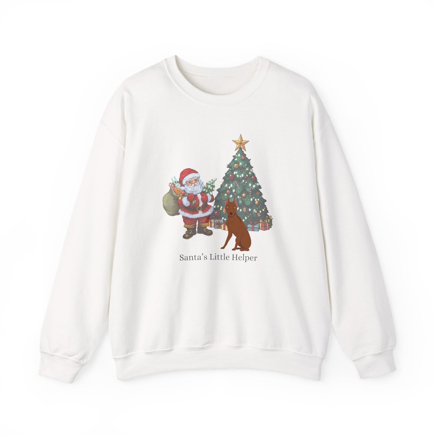 Miniature Pinscher Dog Santa's Little Helper Unisex Heavy Blend Crewneck Sweatshirt