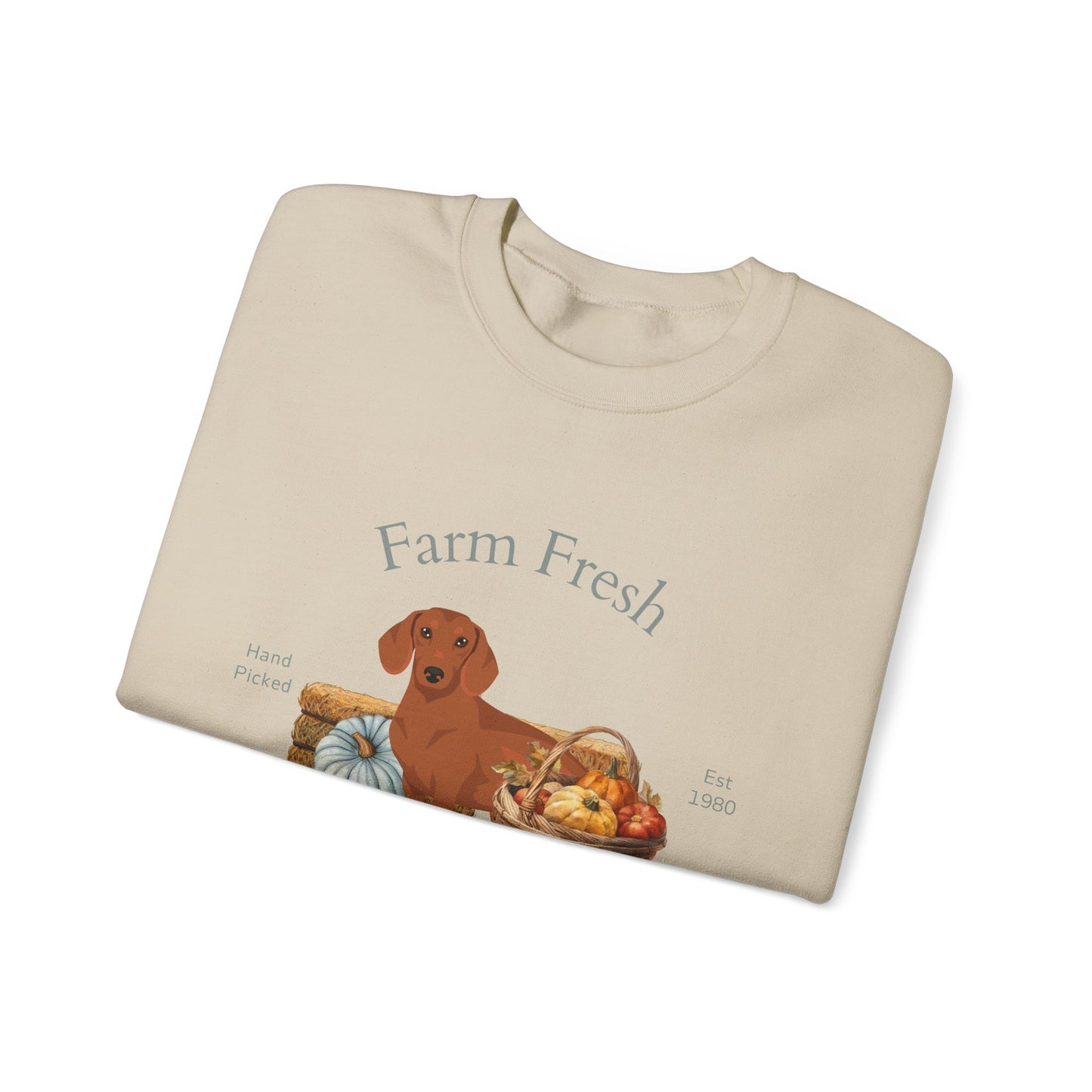 Dachshund Dog Fall Farm Fresh Unisex Heavy Blend Crewneck Sweatshirt
