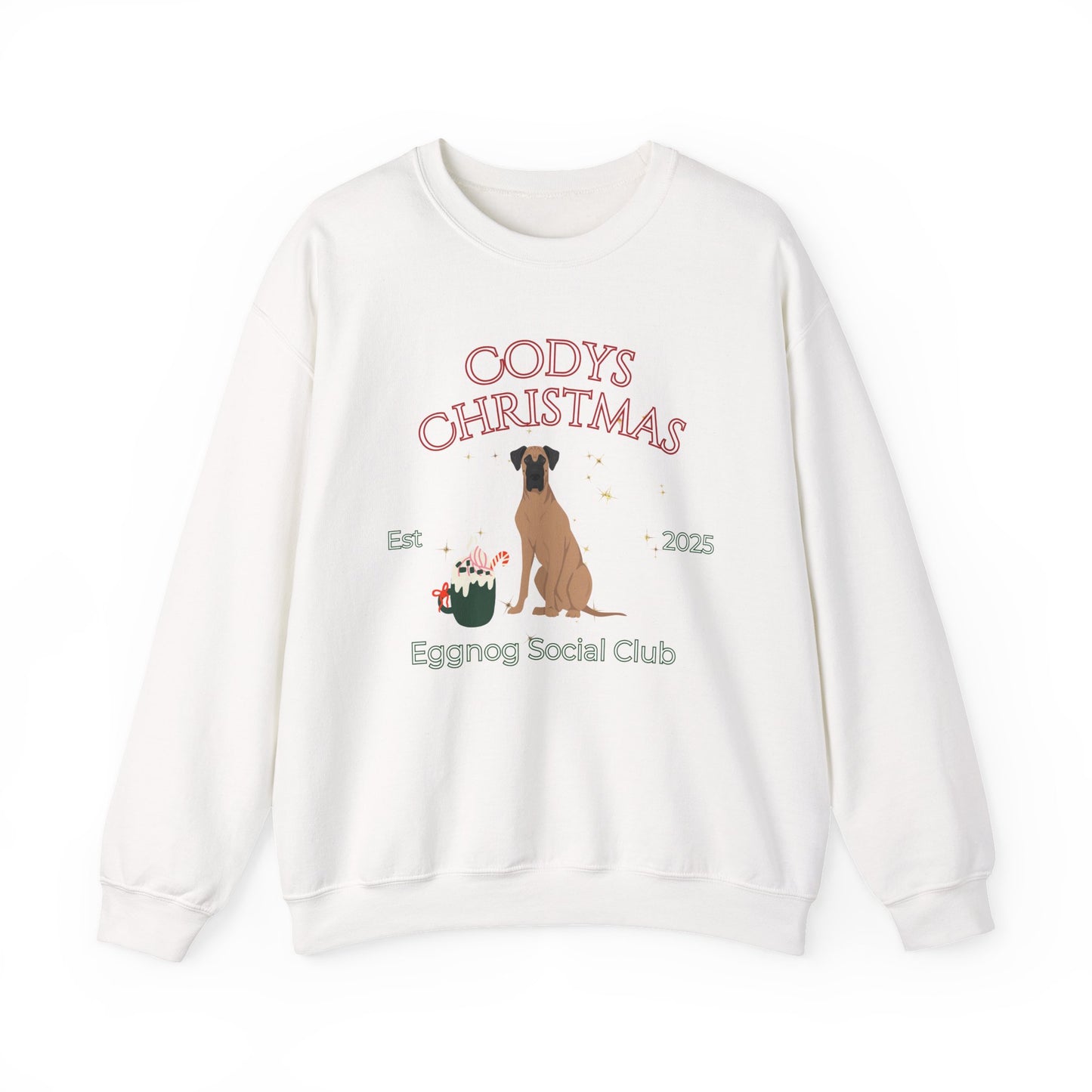Great Dane Dog Christmas Social Club Unisex Heavy Blend Crewneck Sweatshirt Custom Name