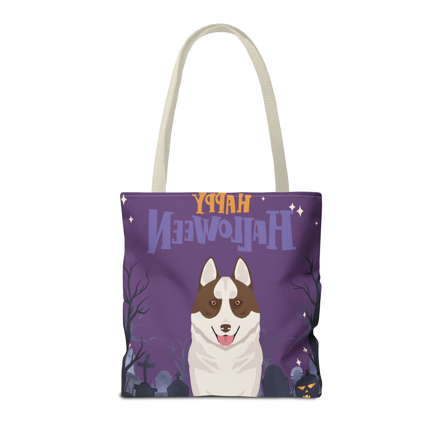 Siberian Husky Dog Happy Halloween Tote Bag 16x16