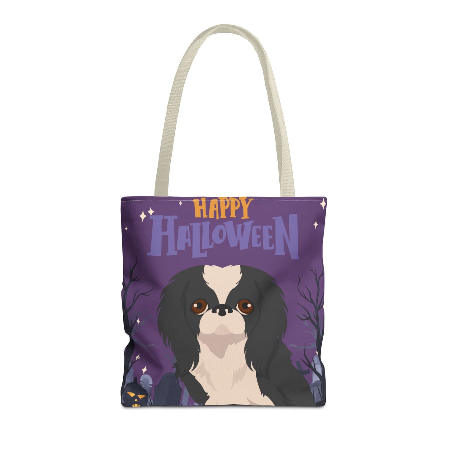 Japanese Chin Dog Happy Halloween Tote Bag 16x16