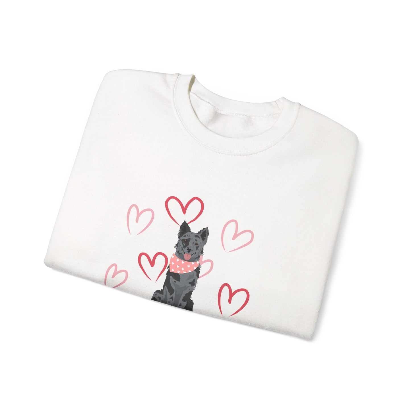 Mudi Dog Valentines Day Unisex Heavy Blend Crewneck Sweatshirt
