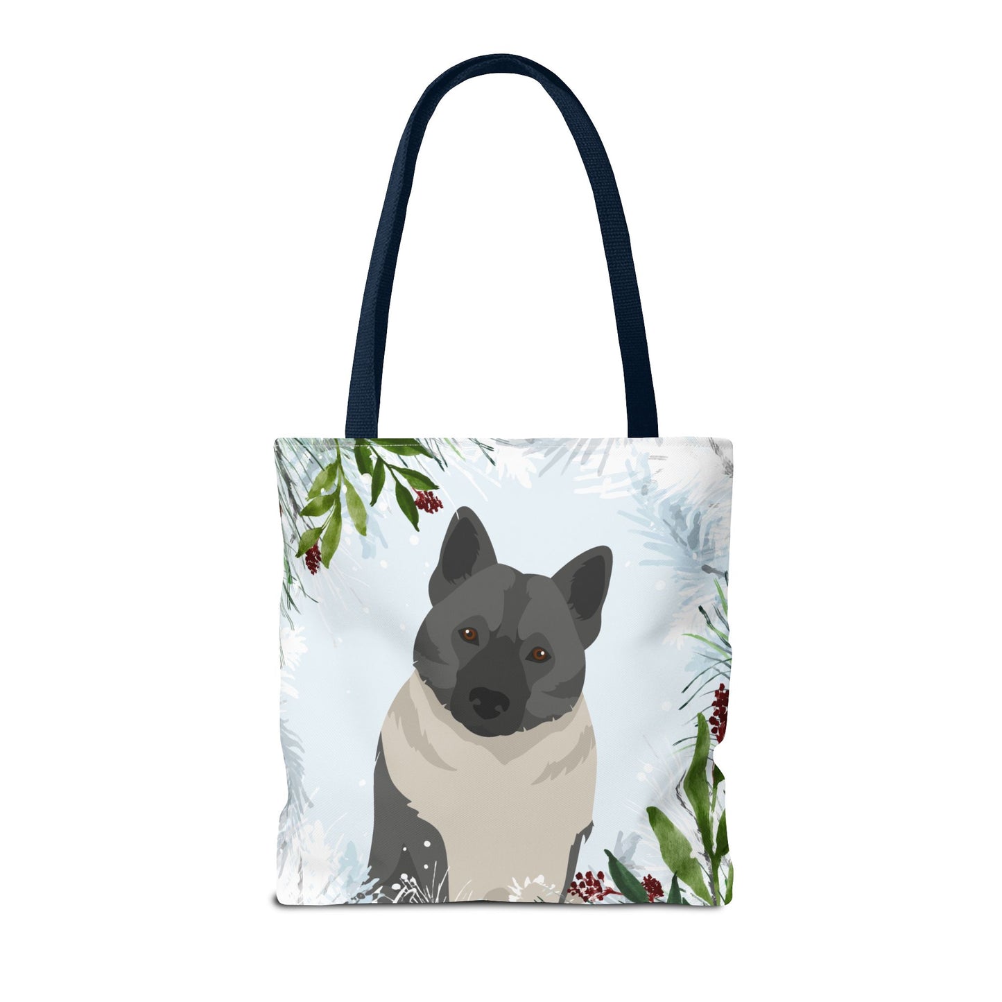 Norwegian Elkhound Dog Christmas Holiday Tote Bag 16x16