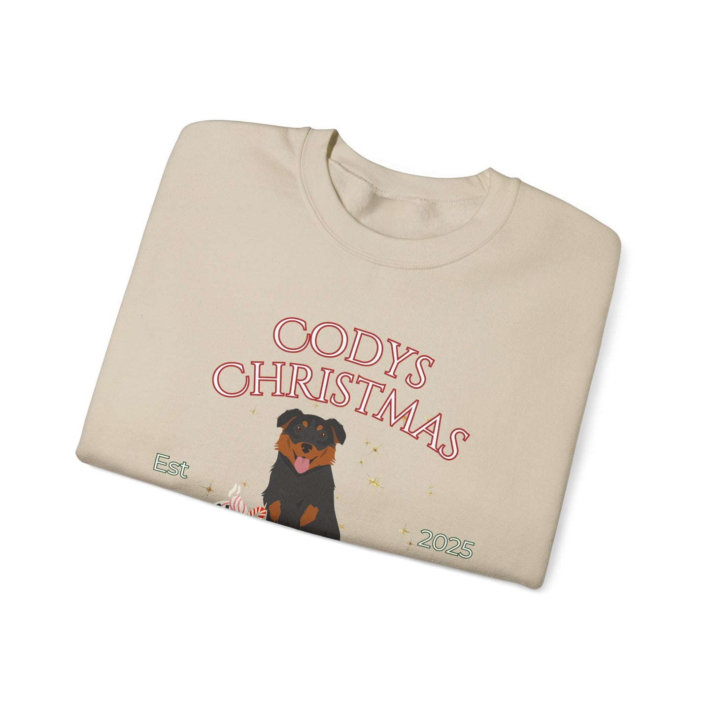 English Shepherd Dog Christmas Social Club Unisex Heavy Blend Crewneck Sweatshirt Custom Name