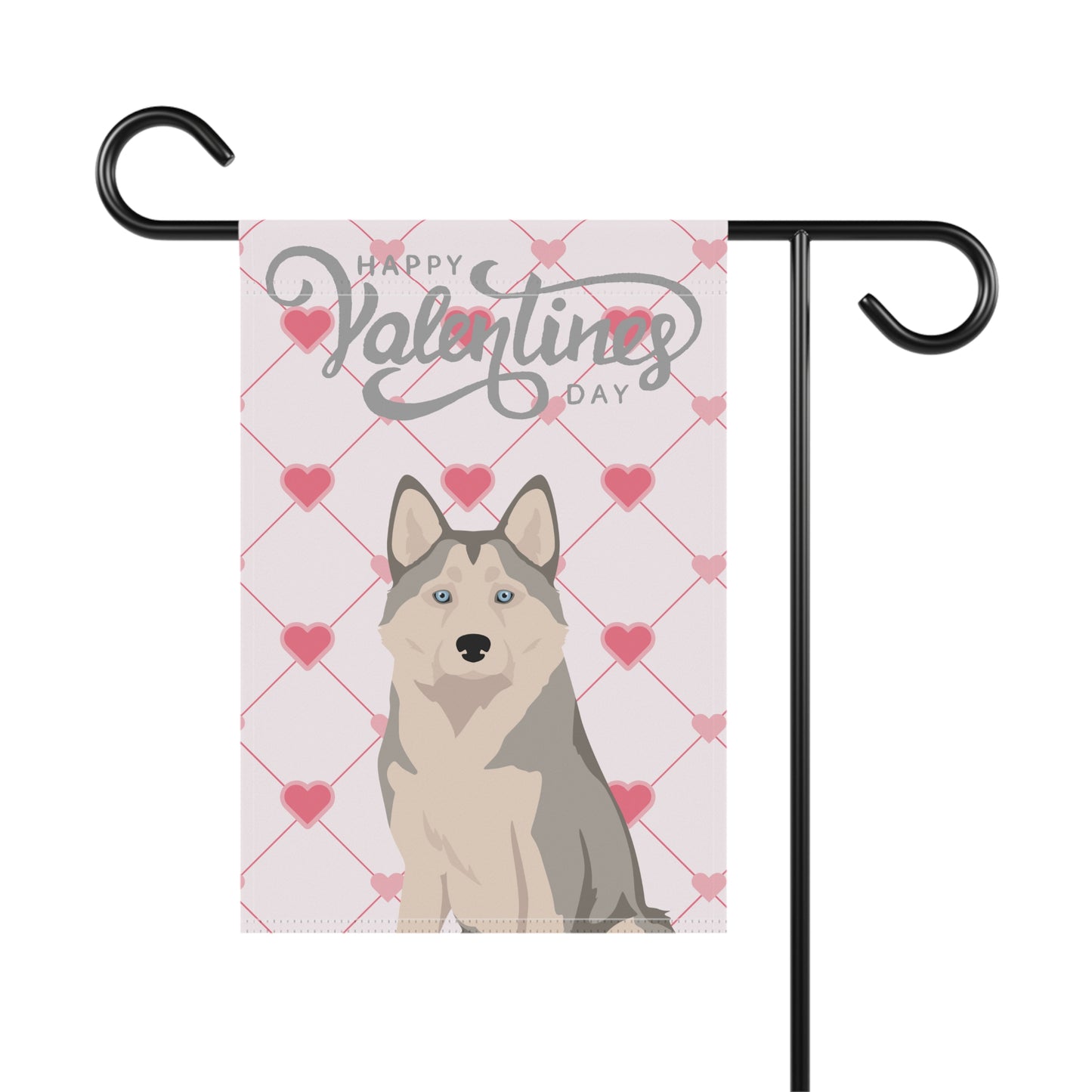 Alaskan Husky Dog Valentines Day Garden Flag