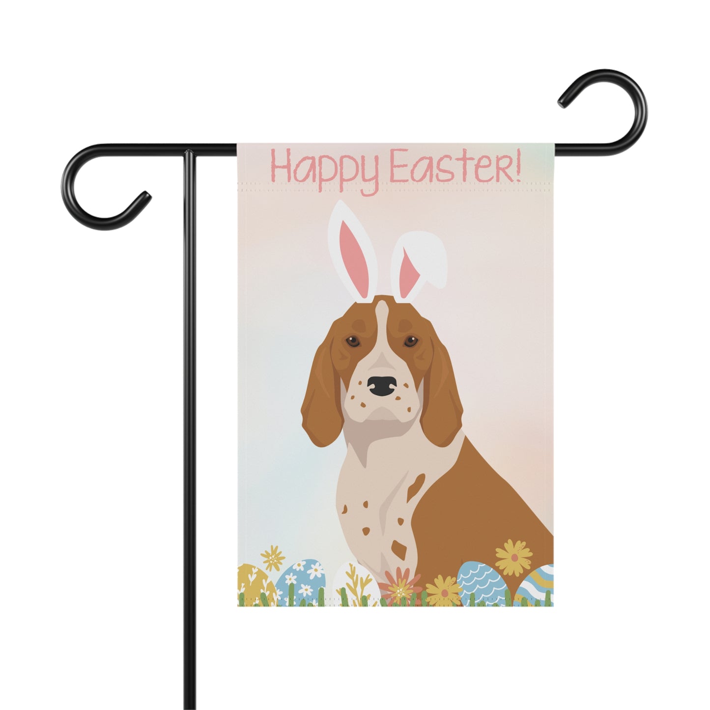 American English Coonhound Dog Happy Easter Garden Flag