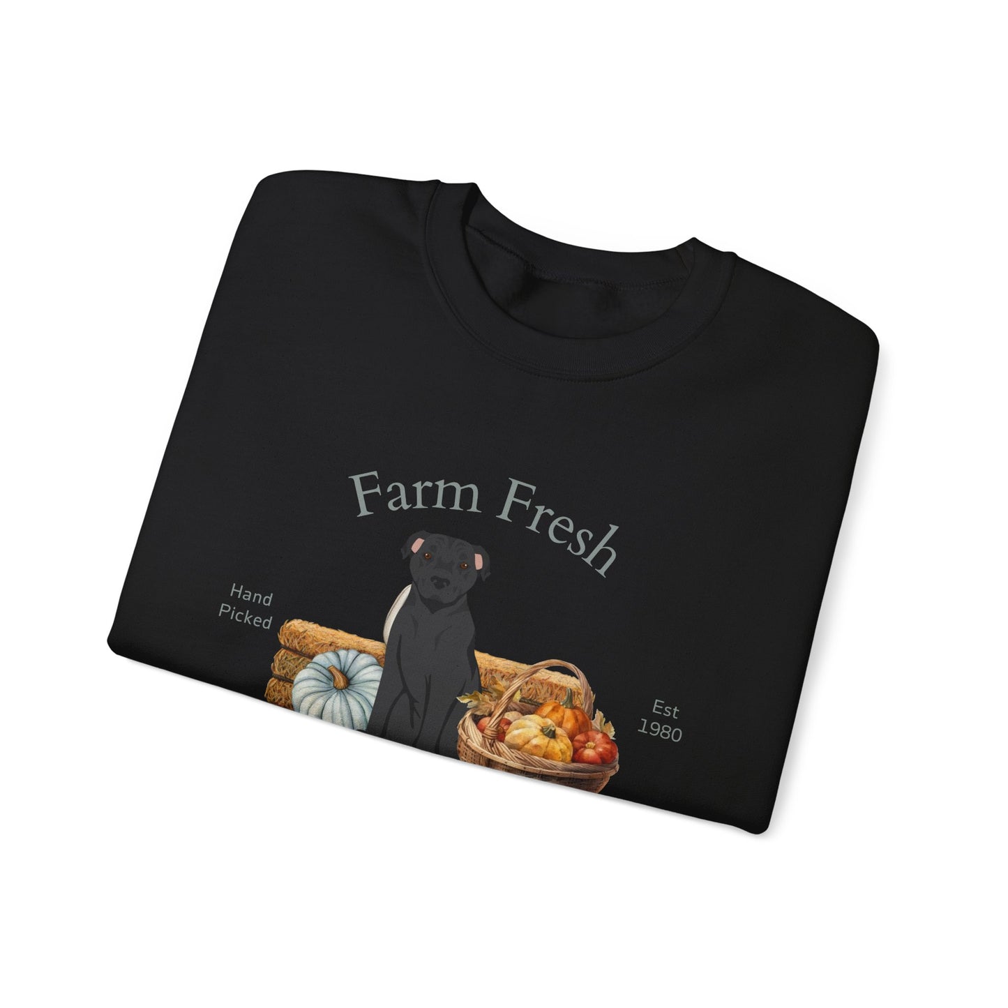 American Staffordshire Terrier Dog Fall Farm Fresh Unisex Heavy Blend Crewneck Sweatshirt