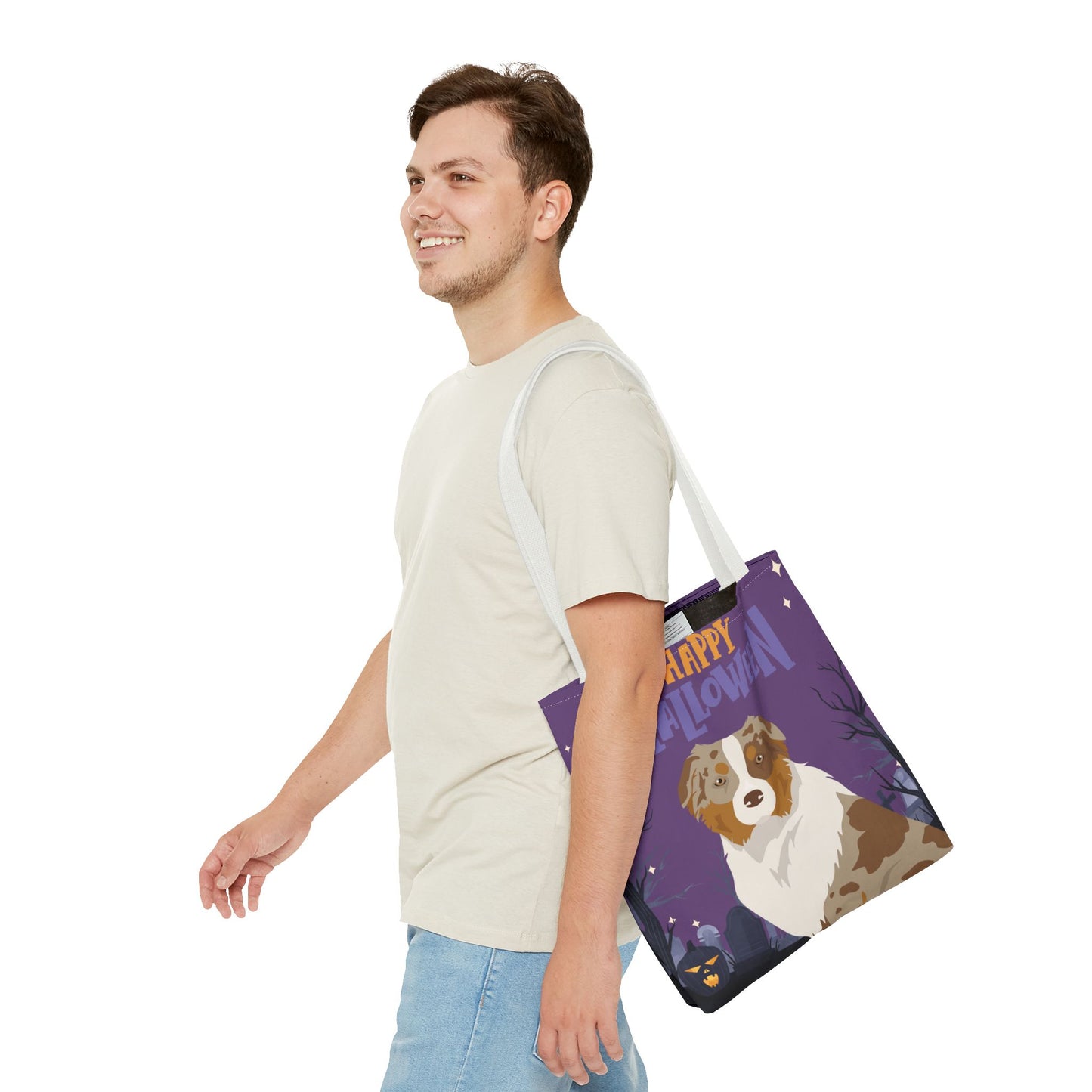 Australian Shepherd Dog Happy Halloween Tote Bag 16x16