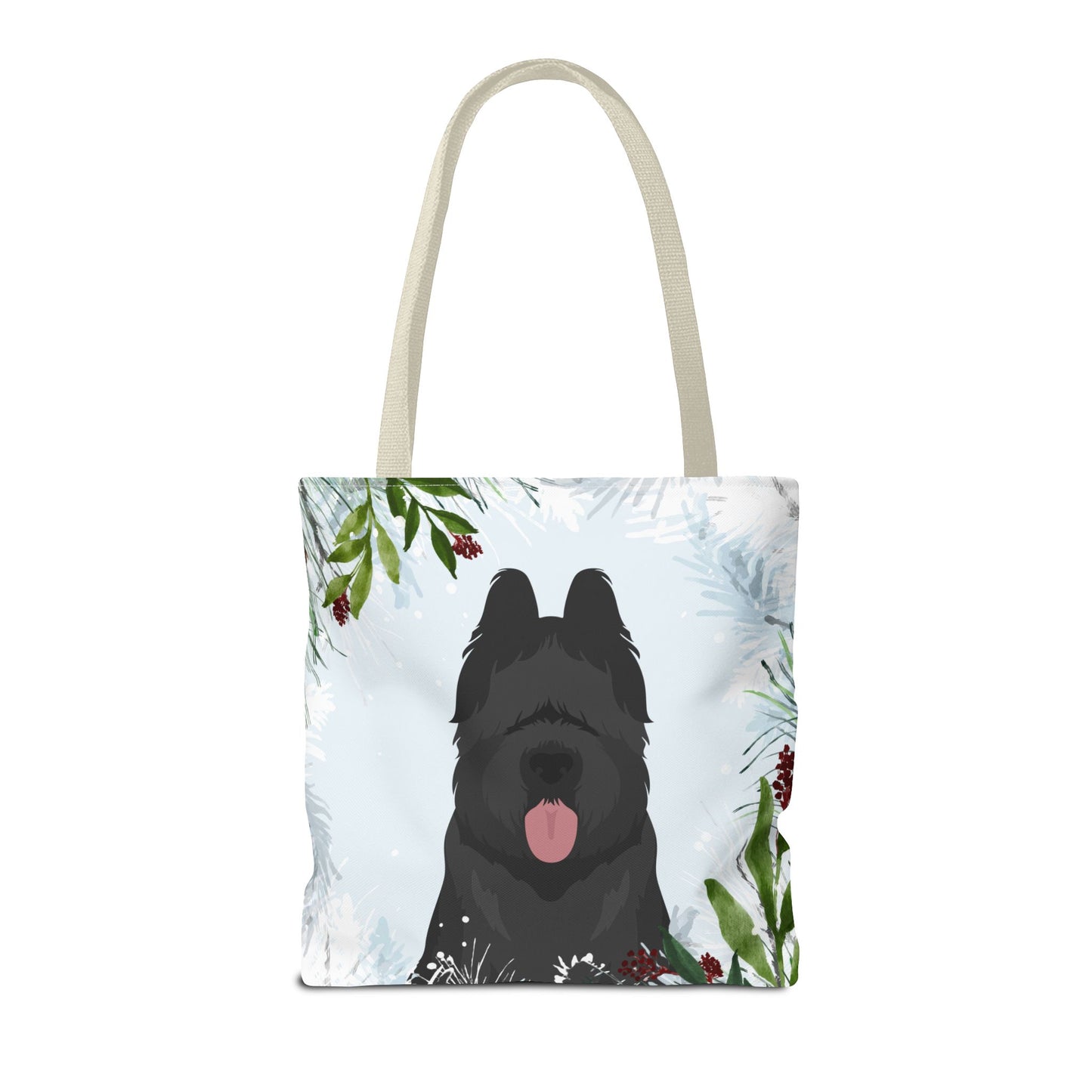 Briard Dog Christmas Holiday Tote Bag 16x16