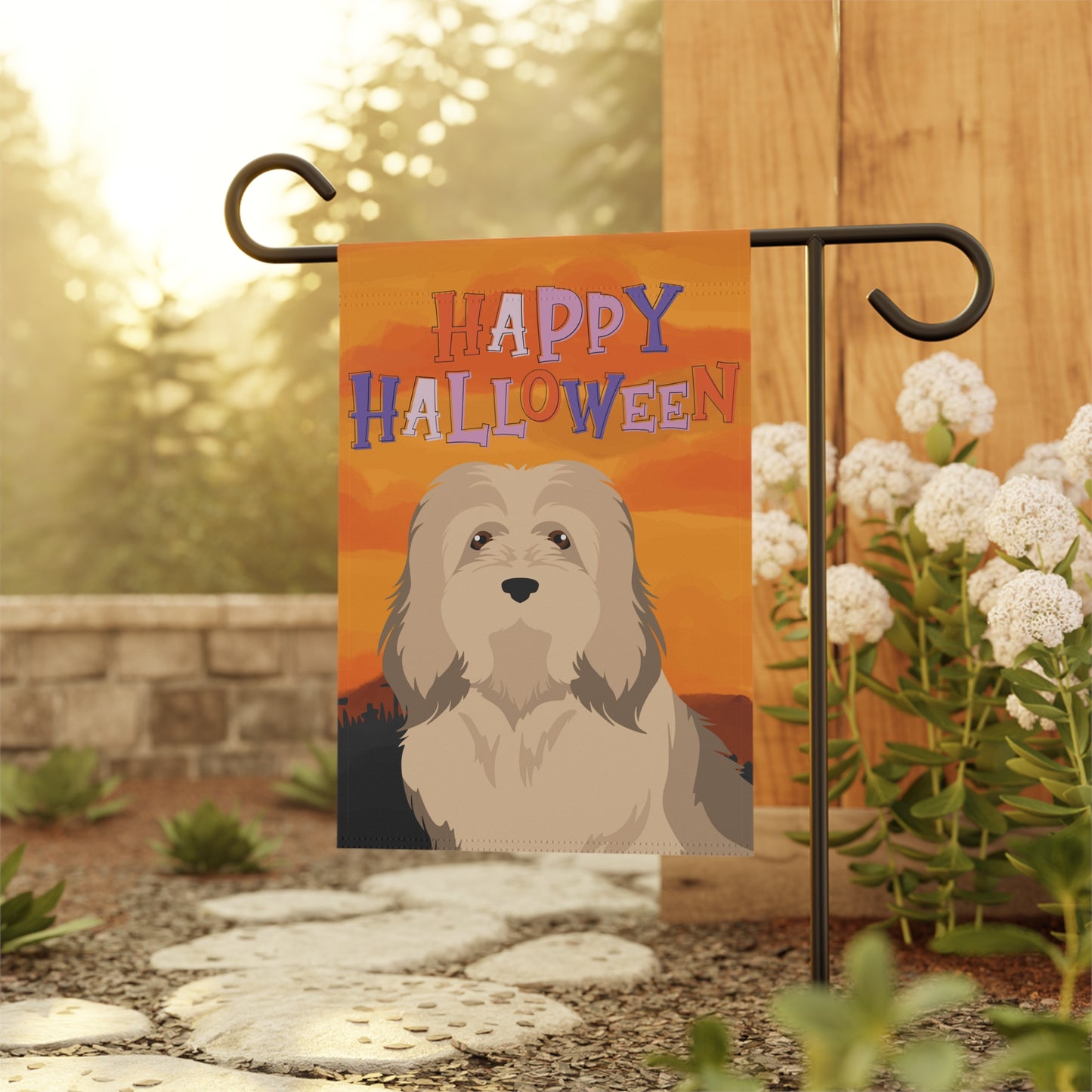 Havanese Dog Halloween Garden Flag