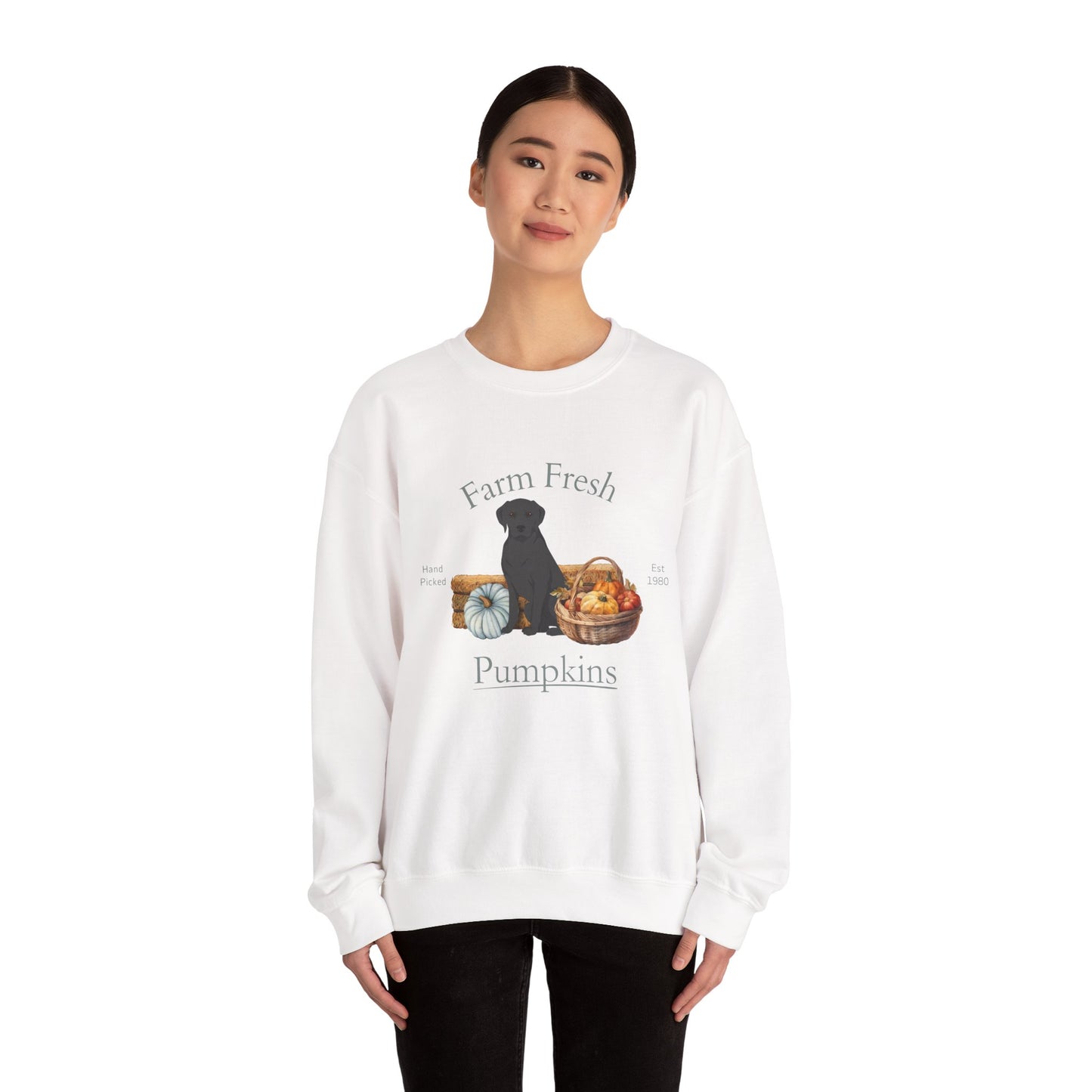 Labrador Retriever Dog Fall Farm Fresh Unisex Heavy Blend Crewneck Sweatshirt