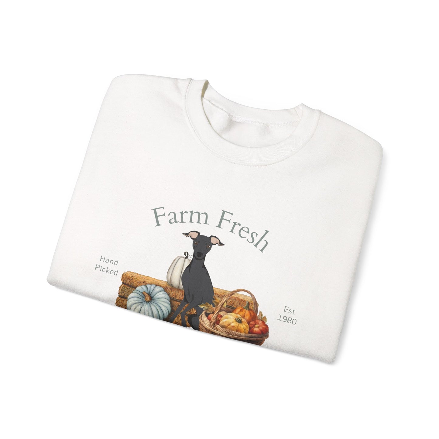 Italian Greyhound Dog Fall Farm Fresh Unisex Heavy Blend Crewneck Sweatshirt