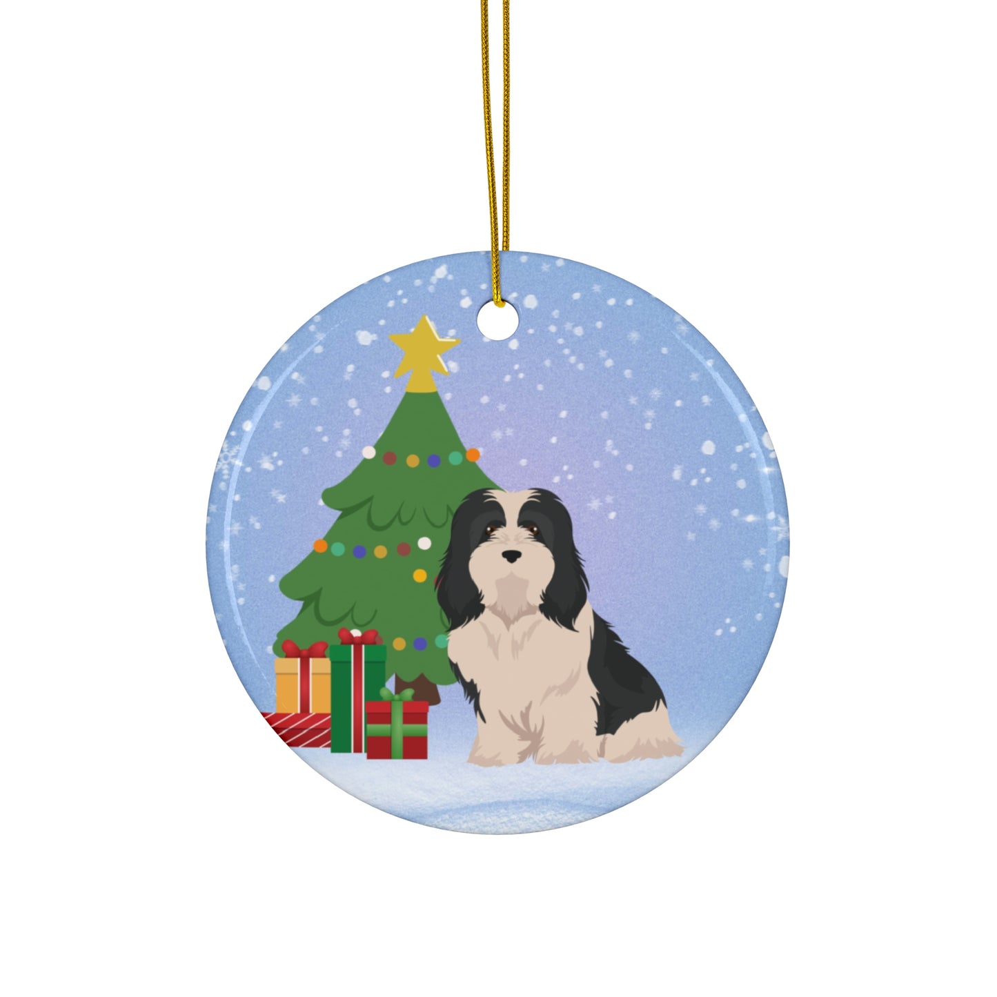 Havanese Dog Christmas Ceramic Ornament