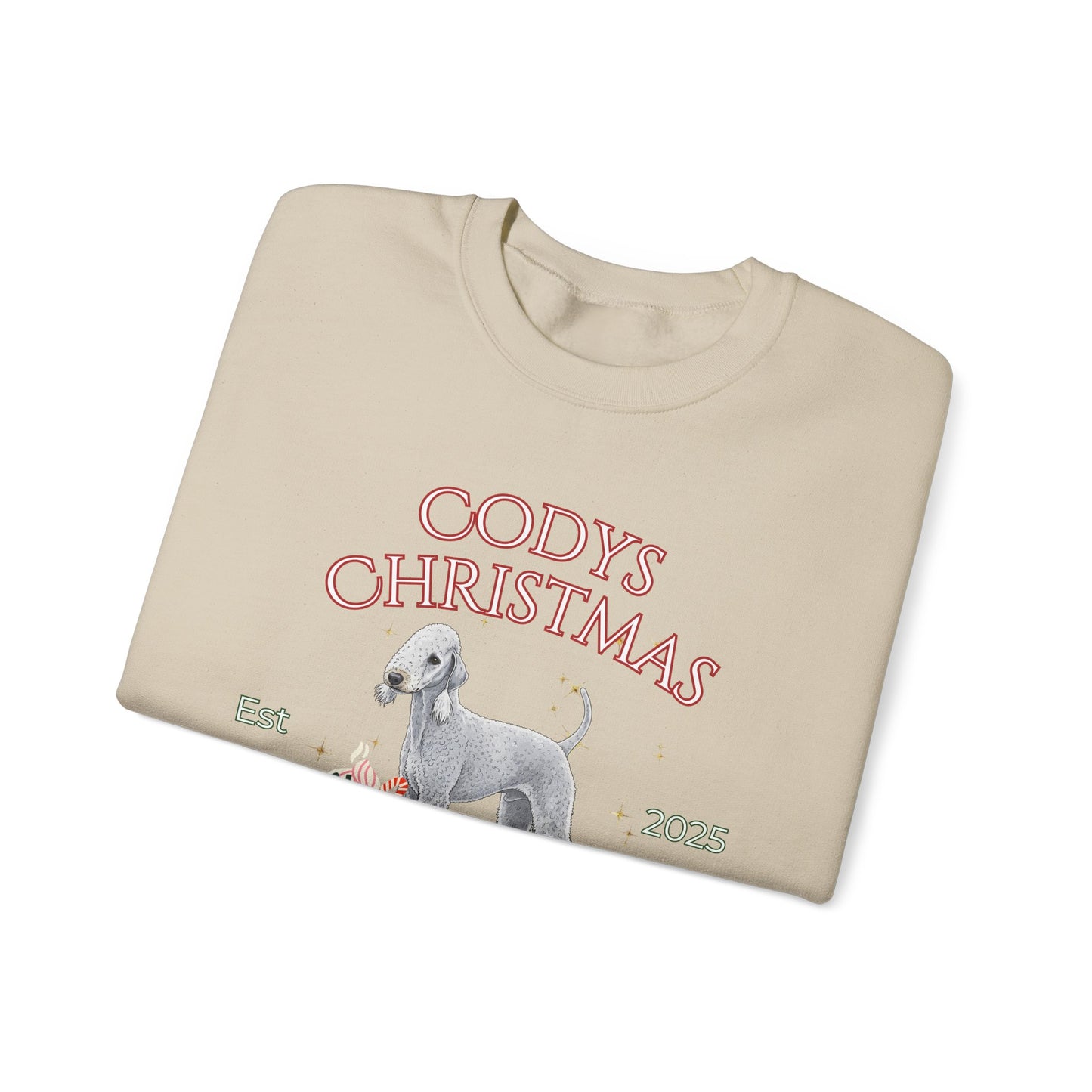 Bedlington Terrier Dog Christmas Social Club Unisex Heavy Blend Crewneck Sweatshirt Custom Name