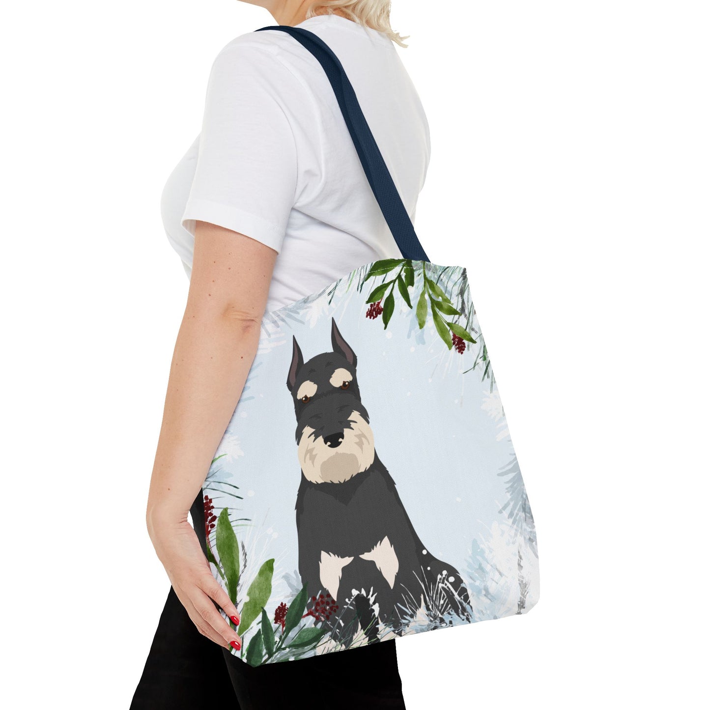 Schnauzer Dog Christmas Holiday Tote Bag 16x16
