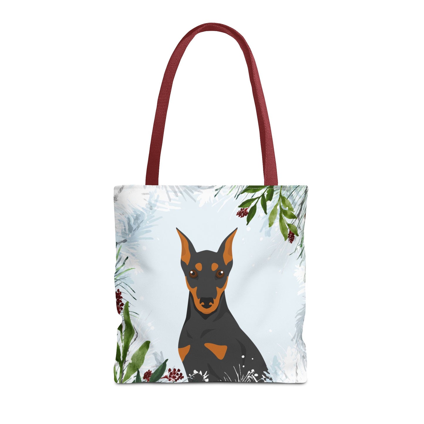 German Pinscher Dog Christmas Holiday Tote Bag 16x16