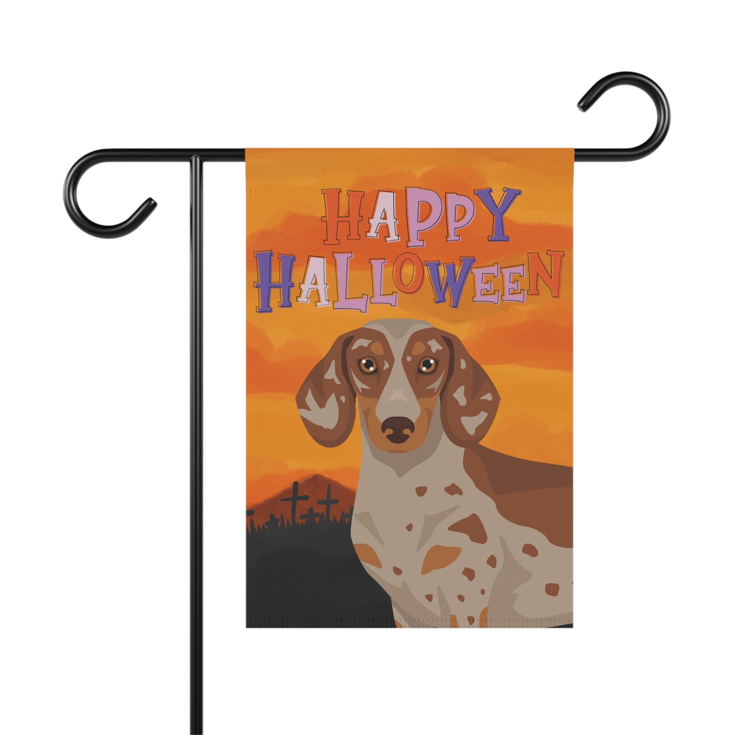 Dachshund Dog Halloween Garden Flag