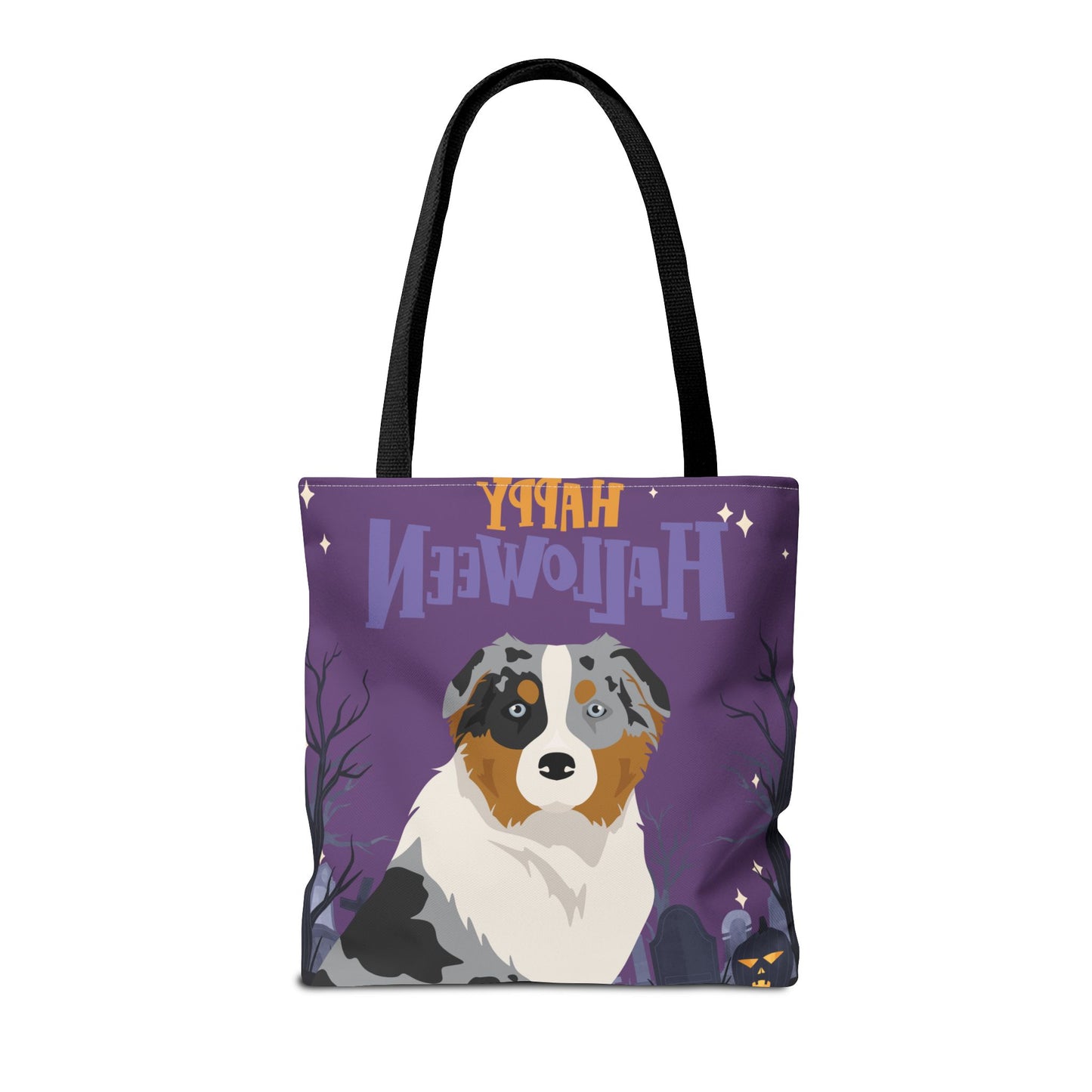 Australian Shepherd Dog Happy Halloween Tote Bag 16x16