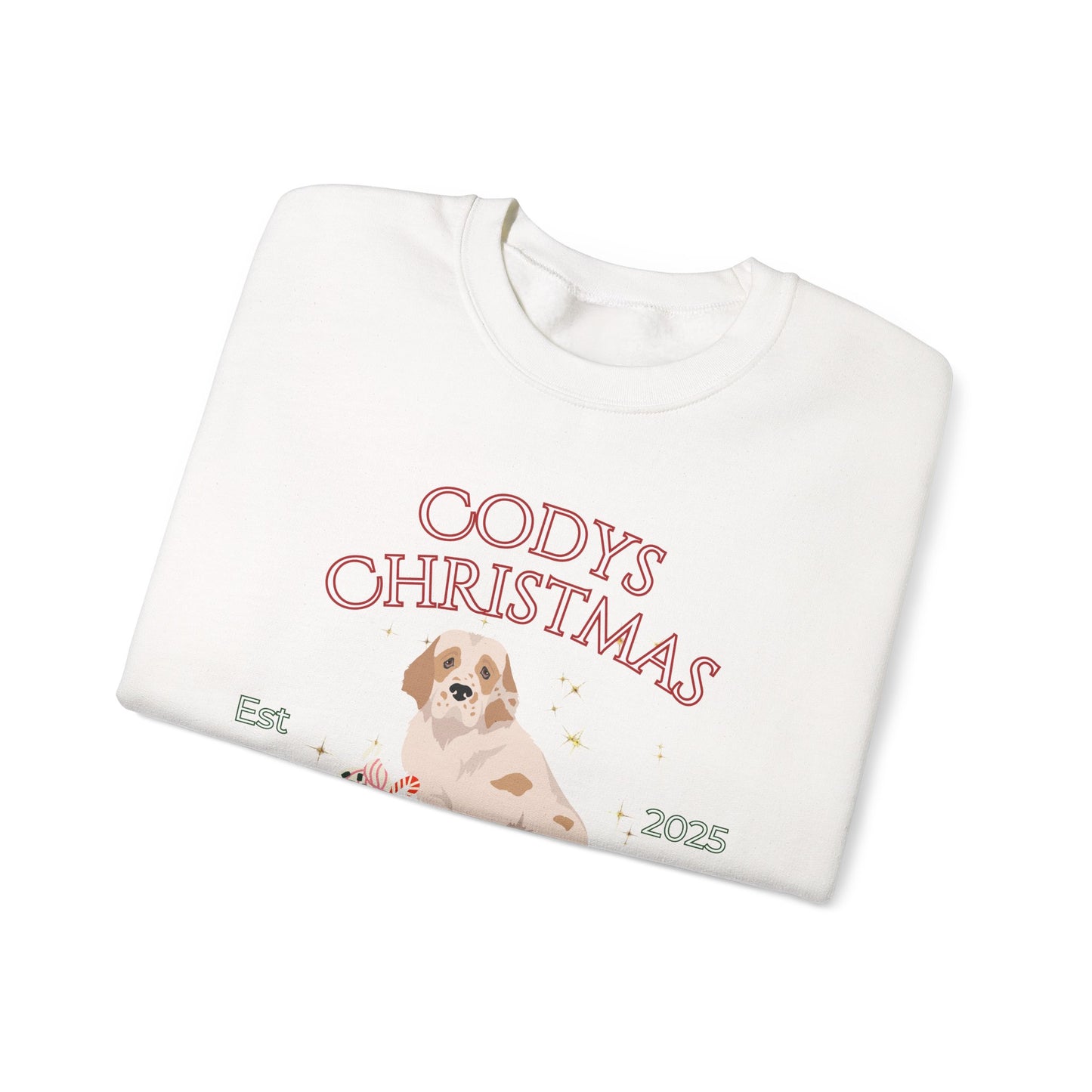 Clumber Spaniel Dog Christmas Social Club Unisex Heavy Blend Crewneck Sweatshirt Custom Name