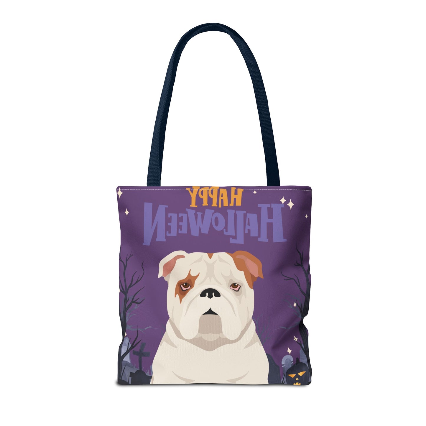 Bulldog Dog Happy Halloween Tote Bag 16x16