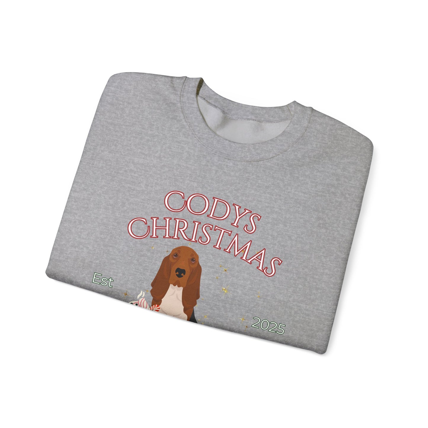 Basset Hound Dog Christmas Social Club Unisex Heavy Blend Crewneck Sweatshirt Custom Name