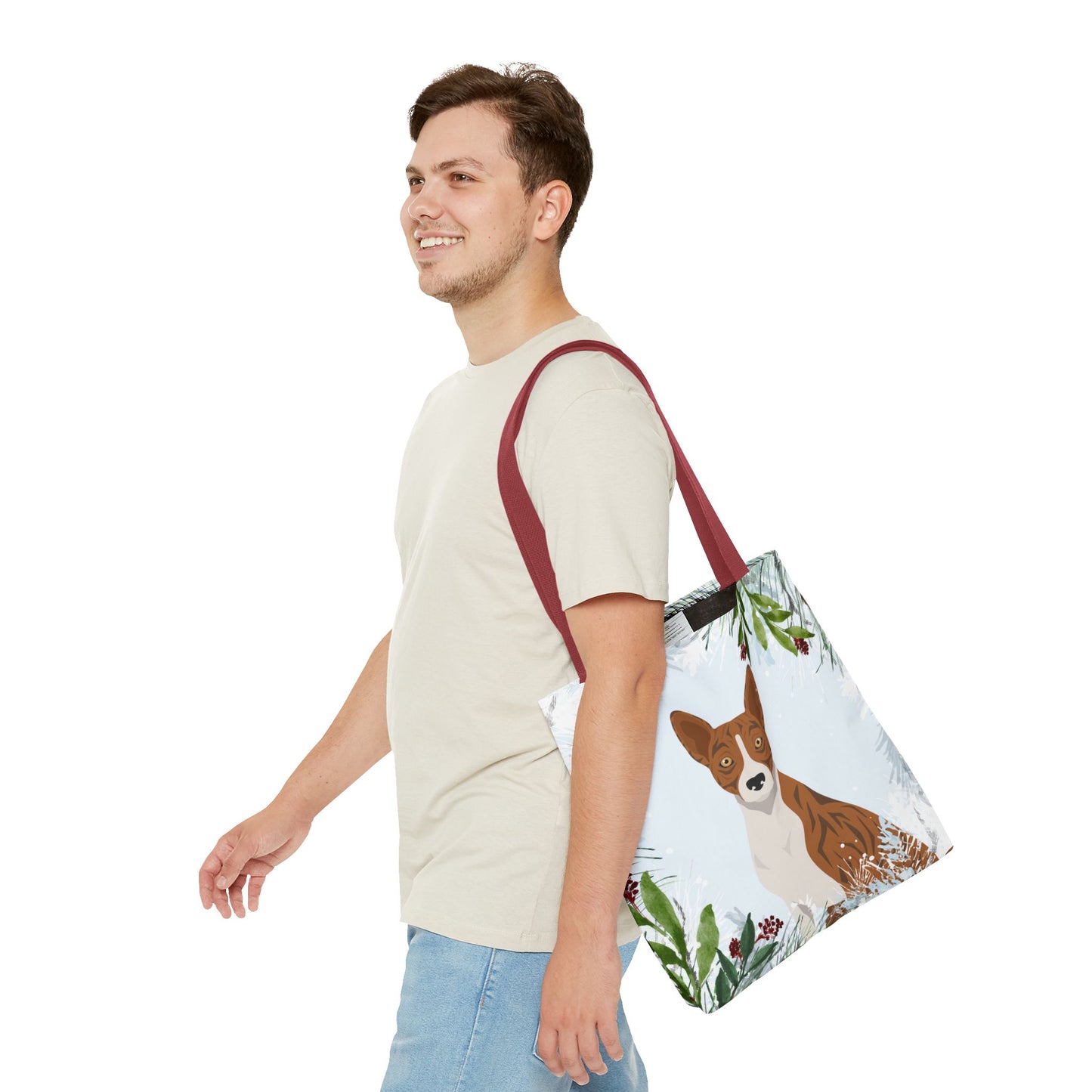 Basenji Dog Christmas Holiday Tote Bag 16x16