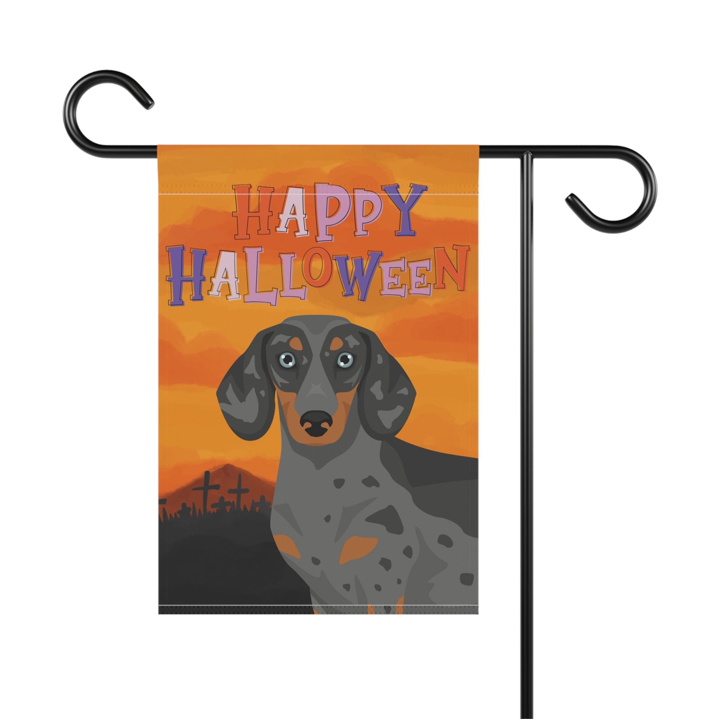 Dachshund Dog Halloween Garden Flag