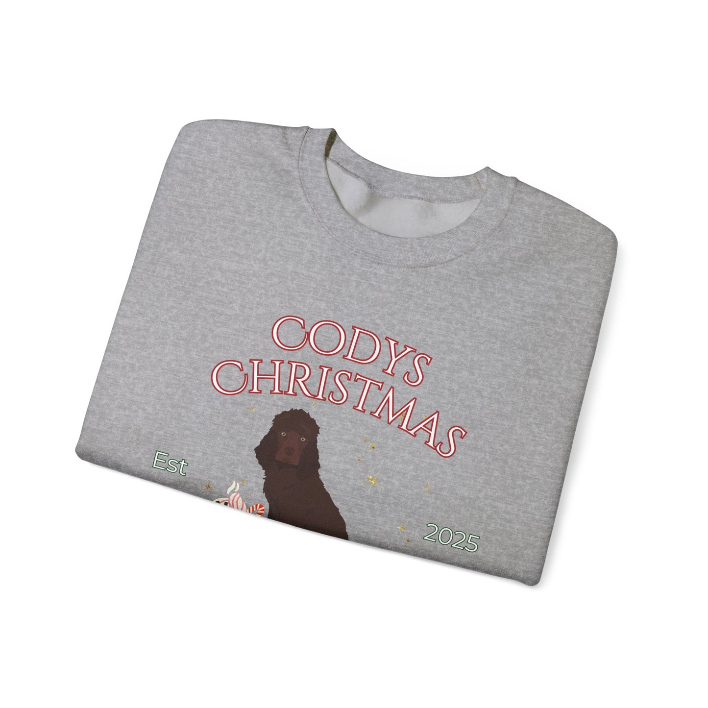 Irish Water Spaniel Dog Christmas Social Club Unisex Heavy Blend Crewneck Sweatshirt Custom Name