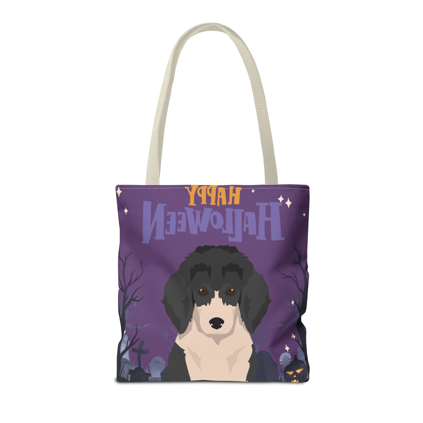 Poodle Dog Happy Halloween Tote Bag 16x16