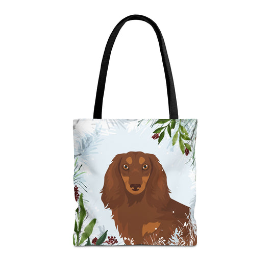 Dachshund Dog Christmas Holiday Tote Bag 16x16