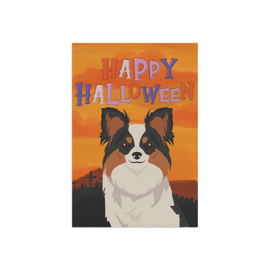 Papillon Dog Halloween Garden Flag