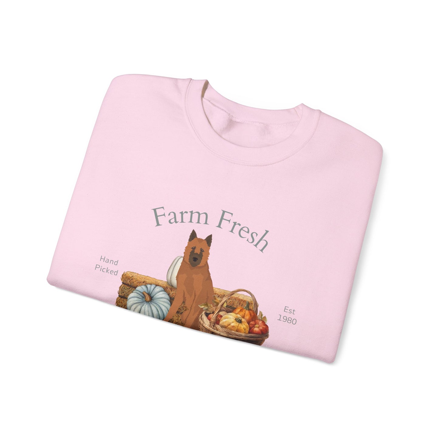 Belgian Laekenois Dog Fall Farm Fresh Unisex Heavy Blend Crewneck Sweatshirt