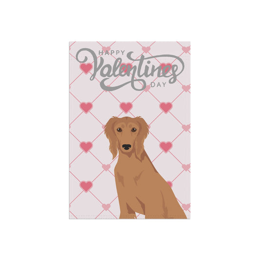 Saluki Dog Valentines Day Garden Flag