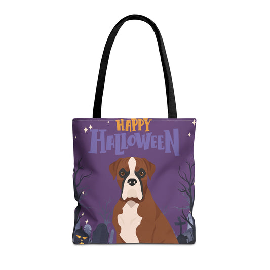 Boxer Dog Happy Halloween Tote Bag 16x16