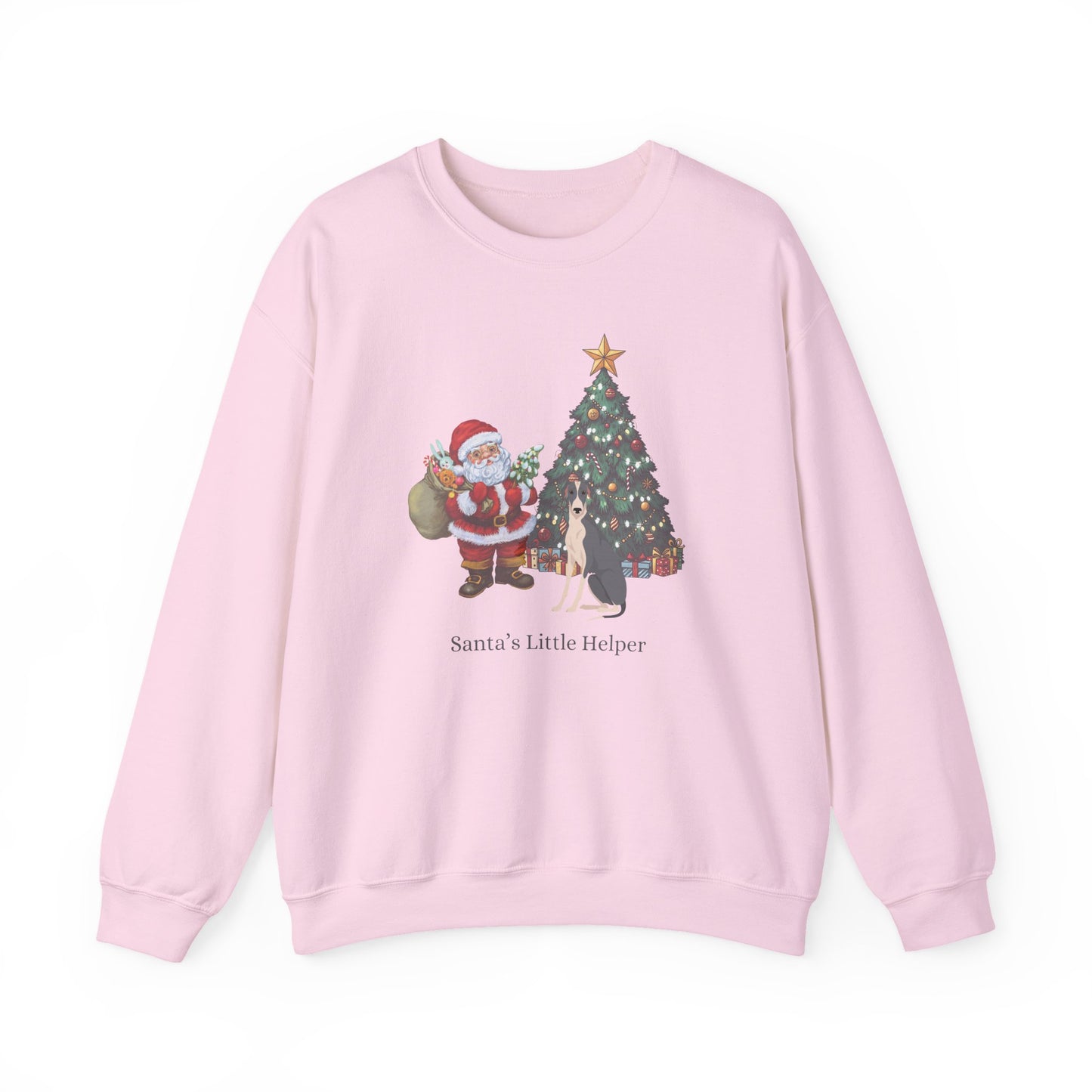 Greyhound Dog Santa's Little Helper Unisex Heavy Blend Crewneck Sweatshirt