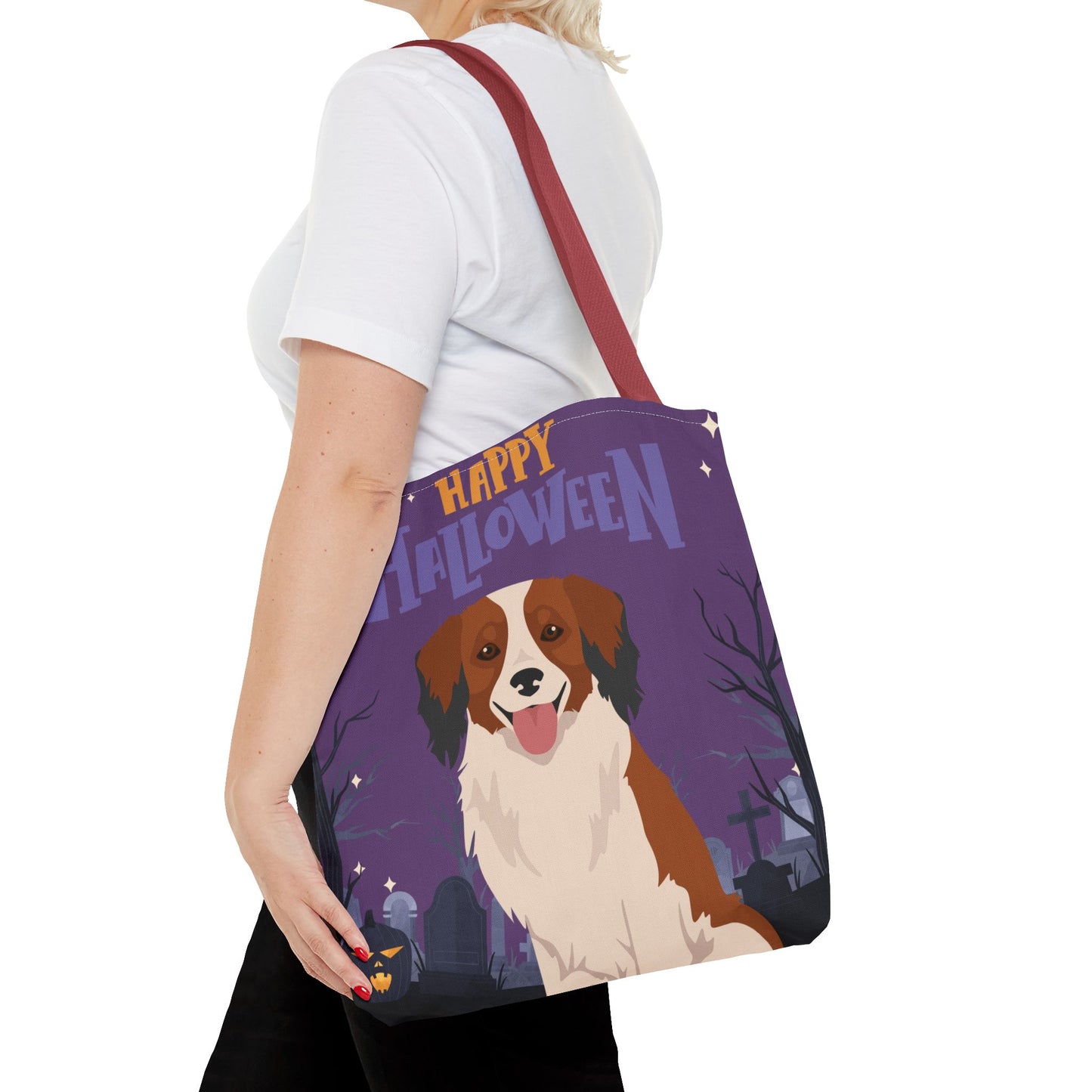 Kooikerhondje Dog Happy Halloween Tote Bag 16x16