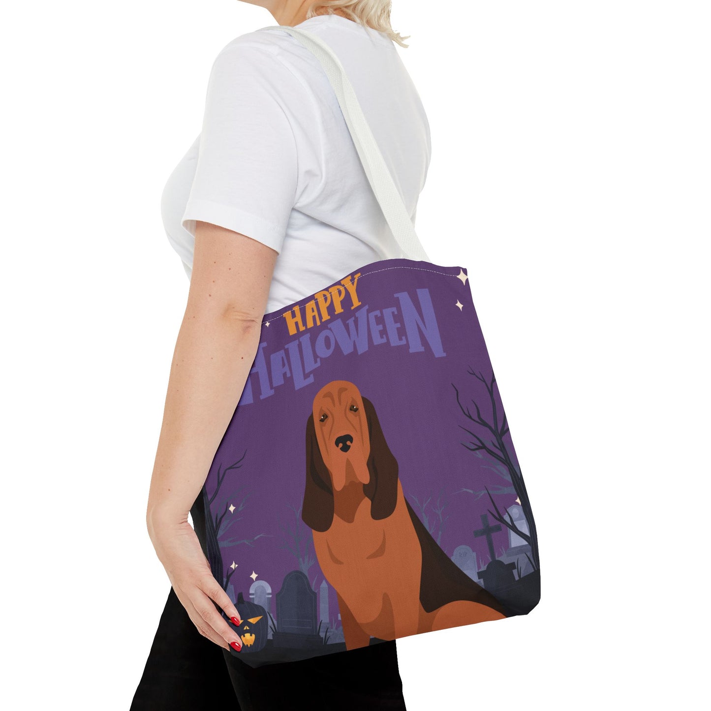Bloodhound Dog Happy Halloween Tote Bag 16x16