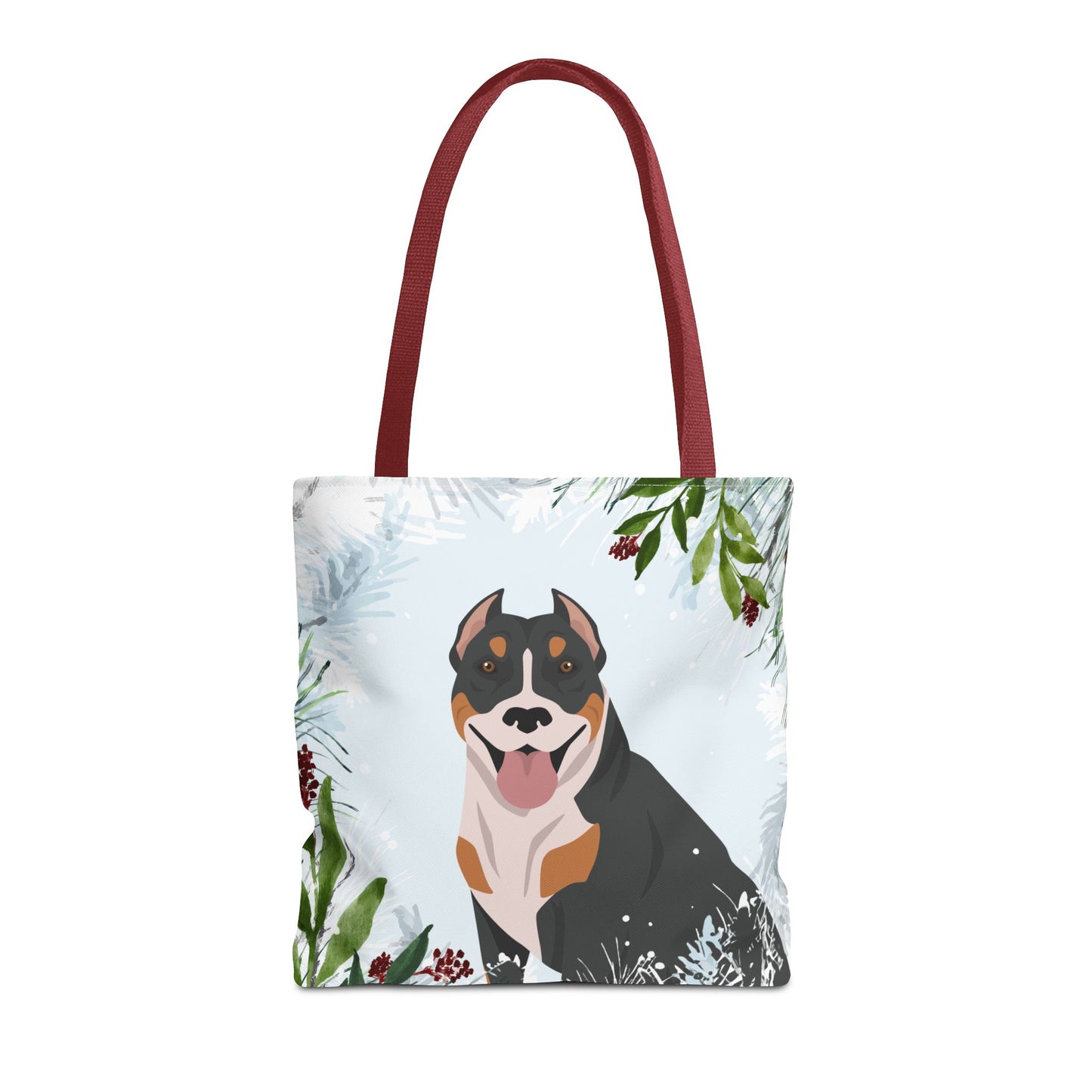 Pit Bull Dog Christmas Holiday Tote Bag 16x16